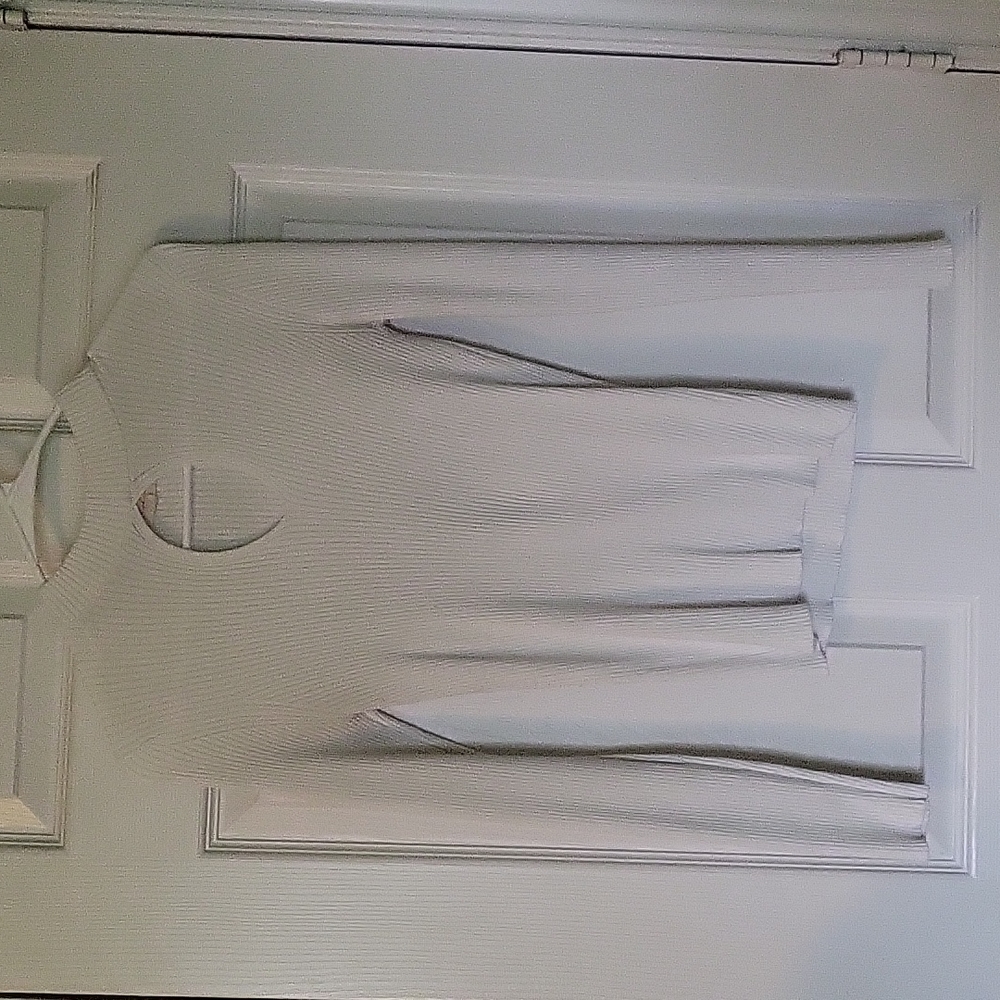 White Mock-Turtle Neck with Chest cutout